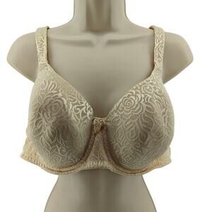 Breezies Wild Rose Lace Contour Underwire Bra Ivory 42C